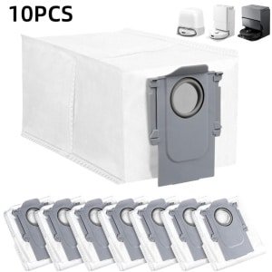 10-stuks - Stofzak voor robotstofzuiger - Vervangende stofzak - Compatibel met Roborock Qrevo-stofzakken P10s/V20/G20S - Accessoires en verbruiksartikelen voor robotstofzuigers - Wit -21.8*14*12cm