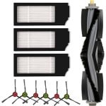 (10 stuks) vervangende onderdelen geschikt voor ECOVACS DEEBOT DEEBOT X1 OMNI X1 PRO OMNI X1 OMNI T10 OMNI robotstofzuiger accessoireset, 1 rolborstel, 3 HEPA-filters, 6 zijborstels