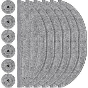 12 stuks navullingen Geschikt voor dweilpads Geschikt voor de Roborock S8 MaxV Ultra / S8 Max Ultra robotstofzuiger, 6 stuks dweildoeken met dubbele sonische vibratiemodules, 6 stuks randdweilpads en accessoires