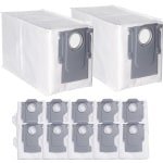 12 stuks stofzakken als vervanging geschikt voor Roborock Q Revo Robot / S8 MaxV Ultra / S8 Max Ultra / Qrevo MaxV robotstofzuiger, 2,7 l grote capaciteit