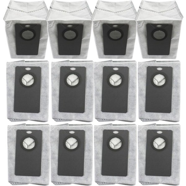 12 stuks - stofzuigerzakken - geschikt voor UWANT U300 & U300 MAX - 11.9*14.3*16cm - voor robotstofzuiger - reserveonderdelen - grijs