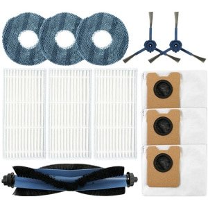 15-delige accessoireset Geschikt voor de Eufy Omni C20 robotstofzuiger, inclusief 1 hoofdborstel, 4 zijborstels, 4 dweilen, 3 filters en 3 stofzakken