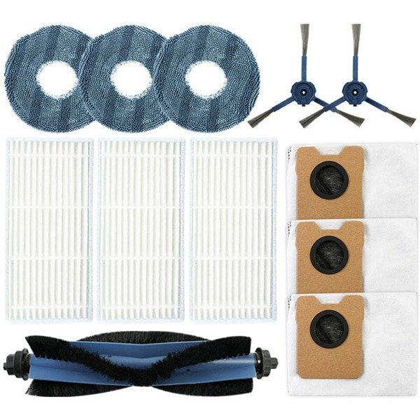 15-delige accessoireset Geschikt voor de Eufy Omni C20 robotstofzuiger, inclusief 1 hoofdborstel, 4 zijborstels, 4 dweilen, 3 filters en 3 stofzakken