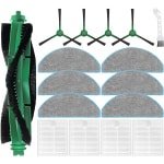 16 stuks vervangende onderdelen geschikt voor iRobot Roomba Combo Essential Series Q0120 Y0140 Y0110 Q011 robotstofzuiger 1* hoofdborstel 4* zijborstels 4* hepa-filters 6* dweildoek* 1