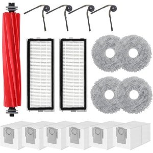 17 Stuks Accessoires Vervangende geschikt voor Roborock QV 35A/35S Robotstofzuiger - Stofzuiger onderdeel - Stofzuigeraccessoires - 1 Hoofdborstel, 4 Zijborstels, 2 HEPA-filters, 4 Schoonmaakdoeken, 6 Stofzakken