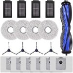 19-delige Accessoireset - Geschikt voor Ecovacs Deebot T50 Pro Omni/T50 Omni Robotstofzuiger - 1 Hoofdborstel, 4 Dweildoeken, 4 Zijborstels, 4 HEPA-filters, 6 Stofzakken - Reserveonderdelen