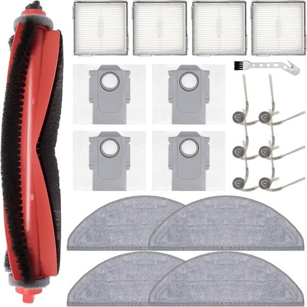 20 Stuks accessoires geschikt voor Roborock Q10 S5/Q10 S5+/Q10 X5 robotstofzuiger - Stofzuiger onderdeel - Stofzuigeraccessoires - 1 hoofdborstels, 4 stofzakken, 4 dweilpads, 4 HEPA-filters, 6 zijborstels, 1 reinigingsborstel