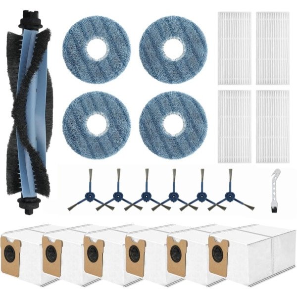 22-delige Accessoireset - Geschikt voor Eufy Omni C20 Robotstofzuiger - 1 Hoofdborstel, 6 Zijborstel, 4 Filter, 4 Dweilpads, 6 Stofzakken, 1 Reinigingsborstel - Vervangende Onderdelen