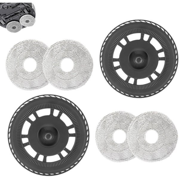 4 Dweildoeken met 2 Reservehouder - Geschikt voor Dreame X30 Serie/ S10 Pro Ultra/ L10s Ultra Gen2/ X40 Ultra Robotstofzuiger - Reserveonderdelen