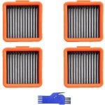 4 STUKS HEPA filter - geschikt voor UWANT D100 - D100 PLUS - D100 PRO - V8 & V10 - D5 - D5 PRO - A60 - A100 - A558 - voor robotstofzuiger - 62*57*29mm - met reinigingsborstel