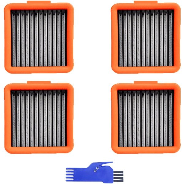 4 STUKS HEPA filter - geschikt voor UWANT D100 - D100 PLUS - D100 PRO - V8 & V10 - D5 - D5 PRO - A60 - A100 - A558 - voor robotstofzuiger - 62*57*29mm - met reinigingsborstel