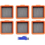 6 STUKS HEPA filter - geschikt voor UWANT D100 - D100 PLUS - D100 PRO - V8 & V10 - D5 - D5 PRO - A60 - A100 - A558 - voor robotstofzuiger - 62*57*29mm - met reinigingsborstel