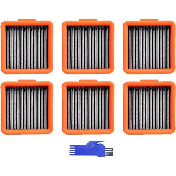 6 STUKS HEPA filter - geschikt voor UWANT D100 - D100 PLUS - D100 PRO - V8 & V10 - D5 - D5 PRO - A60 - A100 - A558 - voor robotstofzuiger - 62*57*29mm - met reinigingsborstel