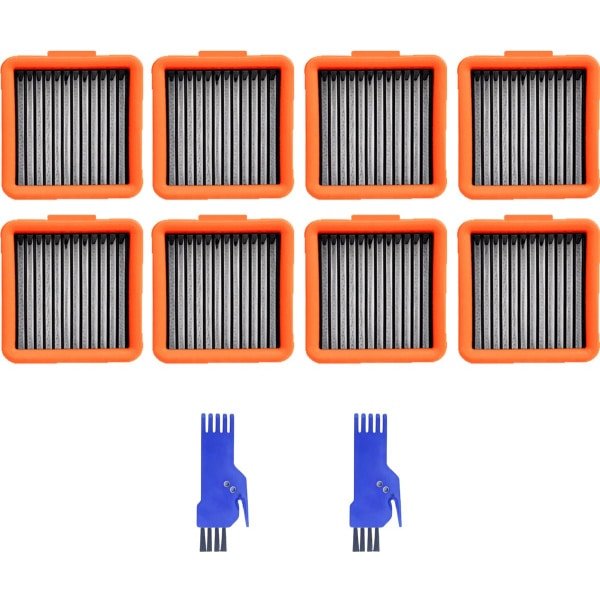 8 STUKS HEPA filter - geschikt voor UWANT D100 - D100 PLUS - D100 PRO - V8 & V10 - D5 - D5 PRO - A60 - A100 - A558 - voor robotstofzuiger - 62*57*29mm - met reinigingsborstel