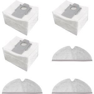 Accessoires - geschikt voor Roborock T8/Q7+ / Q7 Max+ robotstofzuiger - 3 stofzakken + 3 dweilmatten