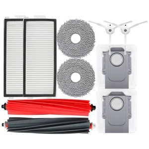 Accessoireset vervangende onderdelen voor robotstofzuigers - geschikt voor Roborock Q Revo master/Q Revo Slim - 2 hoofdrolborstel(Zwart,Rood) - 2 hepa-filters - 2 dweilpads - 2 zijborstels - 2 stofzakken