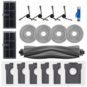 Accessoriesset - 18 Stuks - Geschikt voor Dreame X40 Pro/ S30 Pro Ultra Robotstofzuiger - 1 Hoofdborstel, 2 HEPA-Filters, 4 Zijborstels, 4 Dweildoeken, 6 Stofzakken, 1 Reinigingsborstel