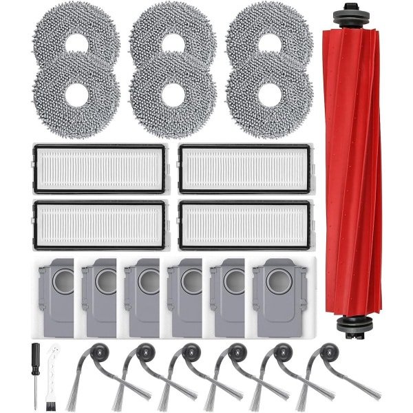 Allecto plus - Accessoires voor robotstofzuiger - Hoofdborstel, stofzakken, dweilpads, HEPA-filter, zijborstel, reinigingsaccessoires, schroevendraaier