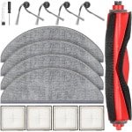 Allecto plus - Accessoireset voor robotstofzuiger: hoofdborstel, dweilpads, HEPA-filters, zijborstels, reinigingsaccessoires, schroevendraaier.