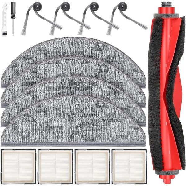 Allecto plus - Accessoireset voor robotstofzuiger: hoofdborstel, dweilpads, HEPA-filters, zijborstels, reinigingsaccessoires, schroevendraaier.