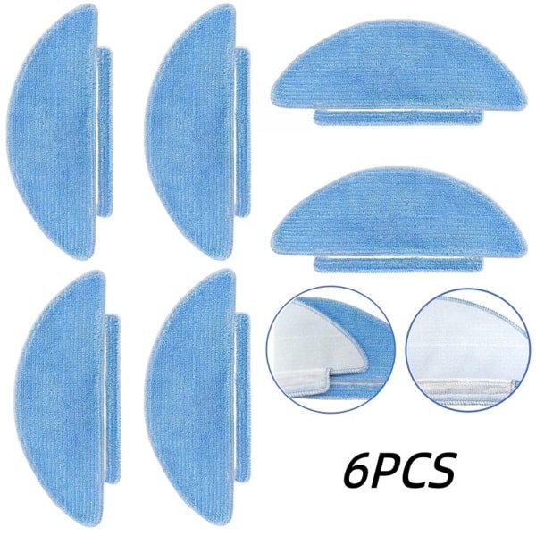 Dweildoeken - 6 Stuks - Geschikt voor Tikom L9000/SL60D/SG60/SL61 Robotstofzuiger - Vervangende Accessoires - Wasbaar Dweilpads - Herbruikbare