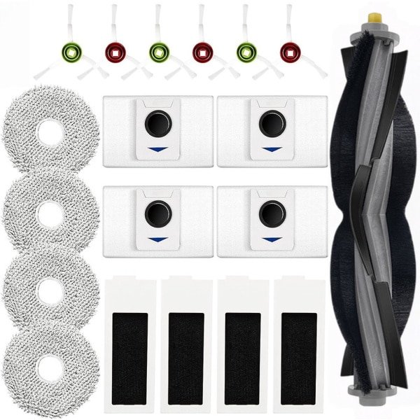 Stofzuiger Onderdeel - 19 stuks - Geschikt voor Ecovacs Deebot T20 Omni / T20 Max / T20 Pro Robotstofzuiger - 1 Hoofdborstels, 4 Reinigingsdoeken, 4 HEPA-Filters, 4 Stofzakken, 6 Zijborstels - Reserveonderdelen - Accessoireset