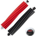 TOVBMUP Verwijderbare rubberen dubbele rolborstels - één paar - Geschikt voor Roborock S8/S8+/S8 Pro Ultra robotstofzuigers - zwart en rood