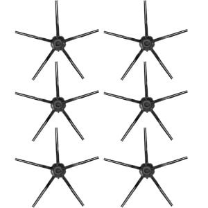 Vervangende siliconen zijborstels - Geschikt voor Roborock T7S / T7S PLUS / G20 / G10 / G10S / G10S PRO / G10S PURE / S7 / S7MAXV ULTRA / T8 / Q7+ / Q7 MAX+ en S8 - Robotstofzuigers - set van 6 stuks - zwart