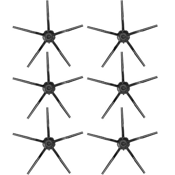 Vervangende siliconen zijborstels - Geschikt voor Roborock T7S / T7S PLUS / G20 / G10 / G10S / G10S PRO / G10S PURE / S7 / S7MAXV ULTRA / T8 / Q7+ / Q7 MAX+ en S8 - Robotstofzuigers - set van 6 stuks - zwart