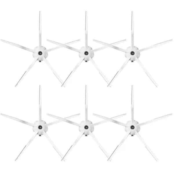 Vervangende siliconen zijborstels - Geschikt voor Roborock T7S, T7S PLUS, G20, G10, G10S, G10S PRO, G10S PURE, S7, S7MAXV ULTRA, T8, Q7+, Q7 MAX+ en S8 - Robotstofzuigers - set van 6 stuks - Wit