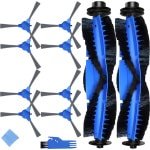 Vervangingsaccessoireset geschikt voor Eufy RoboVac 35C, 11S Max, 15T, 30C Max, G20, 15C, 15C Max, G30, G30 Edge, G40 Hybrid+ robotstofzuiger, 2 x hoofdborstels, 8 x zijborstels (10)