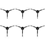 Zijborstel - Vervangende borstels voor robotstofzuigers - geschikt voor P10S PRO P10S PRO PLUS V20 QREVO MASTER QREVOSLIM. - zwart -6 stuks