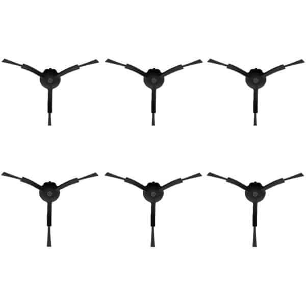 Zijborstel - Vervangende borstels voor robotstofzuigers - geschikt voor P10S PRO P10S PRO PLUS V20 QREVO MASTER QREVOSLIM. - zwart -6 stuks
