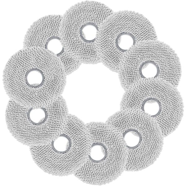 10 stuks vervangende mop - ∅13cm - geschikt voor Ecovacs Deebot T50 Omni/Pro/Max - T30 Pro Omni - T30S Pro/Combo/Complete - N30 Pro,X5,X2 robotstofzuiger - microvezel - herbruikbare