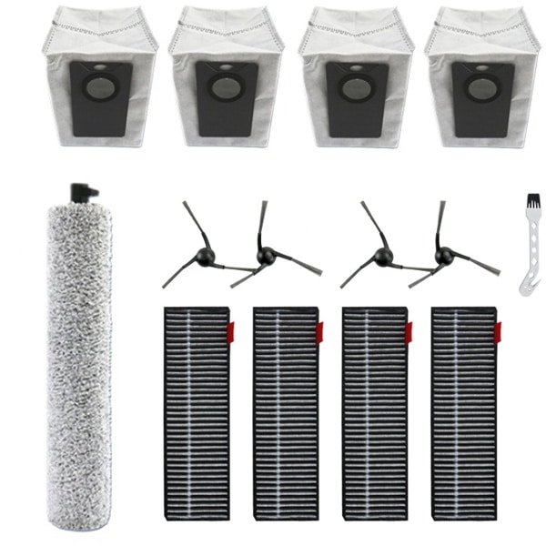 16 stuks robotstofzuiger accessoires - Geschikt voor UWANT U300 & U300 MAX - met reinigingsborstel - Onderdelen - voor robotstofzuiger - Vervangingsonderdelen