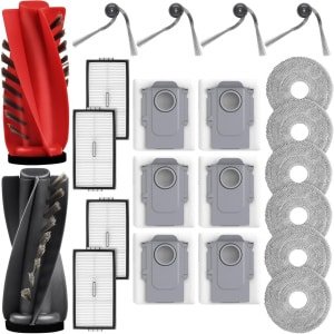 22 Stuks accessoires geschikt voor Roborock Saros 10R/P20 Ultra/P20 Plus/P20 Ultra Plus/G20S Ultra/G30 U robotstofzuiger - 2 hoofdborstels, 6 stofzakken, 6 dweilpads, 4 HEPA-filters, 4 zijborstels