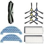 Accessoirekit - 11 stuks - geschikt voor ILIFE A7 A9S X785 X750 X800 robotstofzuiger - 1 hoofdborstel, 3 paar zijborstels, 2 filters en 2 dweildoekjes