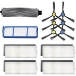 Accessoirekit - geschikt voor ILIFE A7 - A9S - X785 - X750 - X800 robotstofzuiger - met 1 hoofdborstel (rubber), 3 paar zijborstels, 4 filters en 1 voorfilter