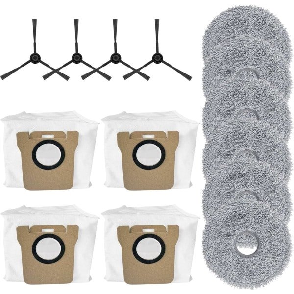 Accessoirekit - geschikt voor JONR P20 PRO robotstofzuiger - met 2 paar zijborstels, 4 filters en 6 dweilpads