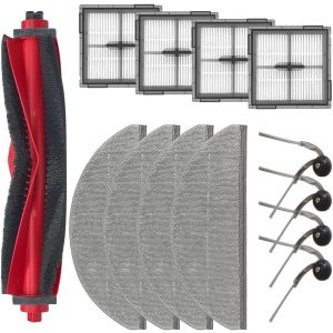 Accessoireset - 13-delige - Geschikt voor Roborock Q10 VF+/PF Robotstofzuiger - 1 Hoofdborstel, 4 Dweildoek, 4 Zijborstels, 4 Filter