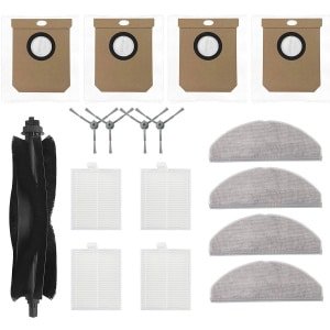 Accessoireset - Geschikt voor Eufy G50 & L60 Hybrid (SES) - L60 - L60 SES - L50 - L50 SES - Onderdelen - voor robotstofzuiger - Met HEPA Filters, Roller, Zijborstels, Mopdoeken & Stofzakken - Vervangingsonderdelen - 17-Delige Set
