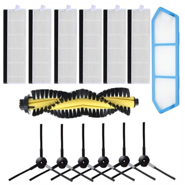 Accessoiresset - 14-Delige - Geschikt voor ILIFE A4/A4S/A40 Robotstofzuiger - 1 Hoofdborstel, 1 Primaire filter, 6 HEPA-filters, 6 Zijborstels