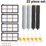 Gigicial Accessoires voor robotstofzuigers uit de 89-serie - Vervangingsonderdelen - Reinigt effectief dierenhaar en stof - 22-delige set - Lichtgeel