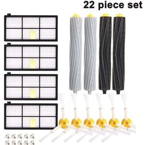 Gigicial Accessoires voor robotstofzuigers uit de 89-serie - Vervangingsonderdelen - Reinigt effectief dierenhaar en stof - 22-delige set - Lichtgeel