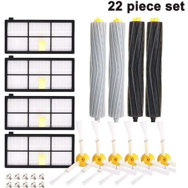 Gigicial Accessoires voor robotstofzuigers uit de 89-serie - Vervangingsonderdelen - Reinigt effectief dierenhaar en stof - 22-delige set - Lichtgeel