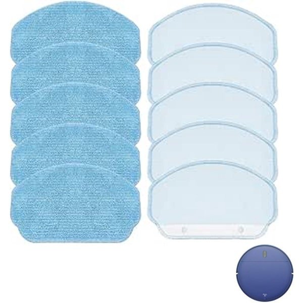 Vervangende Dweildoekjes - 10 Stuks - 18 X 11 Cm - Geschikt Voor Mamnv Zcwa Robotstofzuiger Accessoires - Stofzuiger Dweilpads - Nat Gebruik Dweilpads - Vloerreiniging - Poetslappen - Accessoires - Reiniging - Blauw
