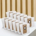 10 stuks geschikt voor Lubluelu robotstofzuiger SL60D - S9 - SD85 - Vervangende stofzuigerzakken - geschikt voor Proscenic M7pro - V980 veegrobot - Gebruiksvriendelijk - Grote opbergruimte - Stofzuigeraccessoires - Wit