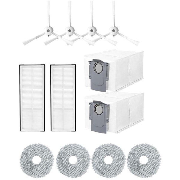 12-delige accessoire set Geschikt voor Roborock Q Revo/P10 robotstofzuiger, vervangingsonderdelen Geschikt voor 4 doeken + 2 stofzakken + 4 zijborstels + 2 filters, accessoiresets Geschikt voor stofzuigers, accessoires (4 beoordelingen)