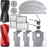 12 stuks Vervangingsset accessoires - geschikt voor Roborock Saros 10 / S9 MaxV Ultra robotstofzuiger - 1 Dubbele hoofdborstel - 2 HEPA-filter - 2 Zijborstels - 2 Dweildoek - 2 Ronde dweil - 3 Stofzak