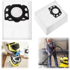 12 stuks stofzuigerzakken - Vervangingszakken voor het filter - Stofzuigeraccessoires - Niet geweven filterzakken - Nat en droog gebruik - Filtert haar, stof en vlekken - Geschikt voor stofzuigers en robotstofzuigers (50*40 cm - Wit)